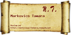 Markovics Tamara névjegykártya